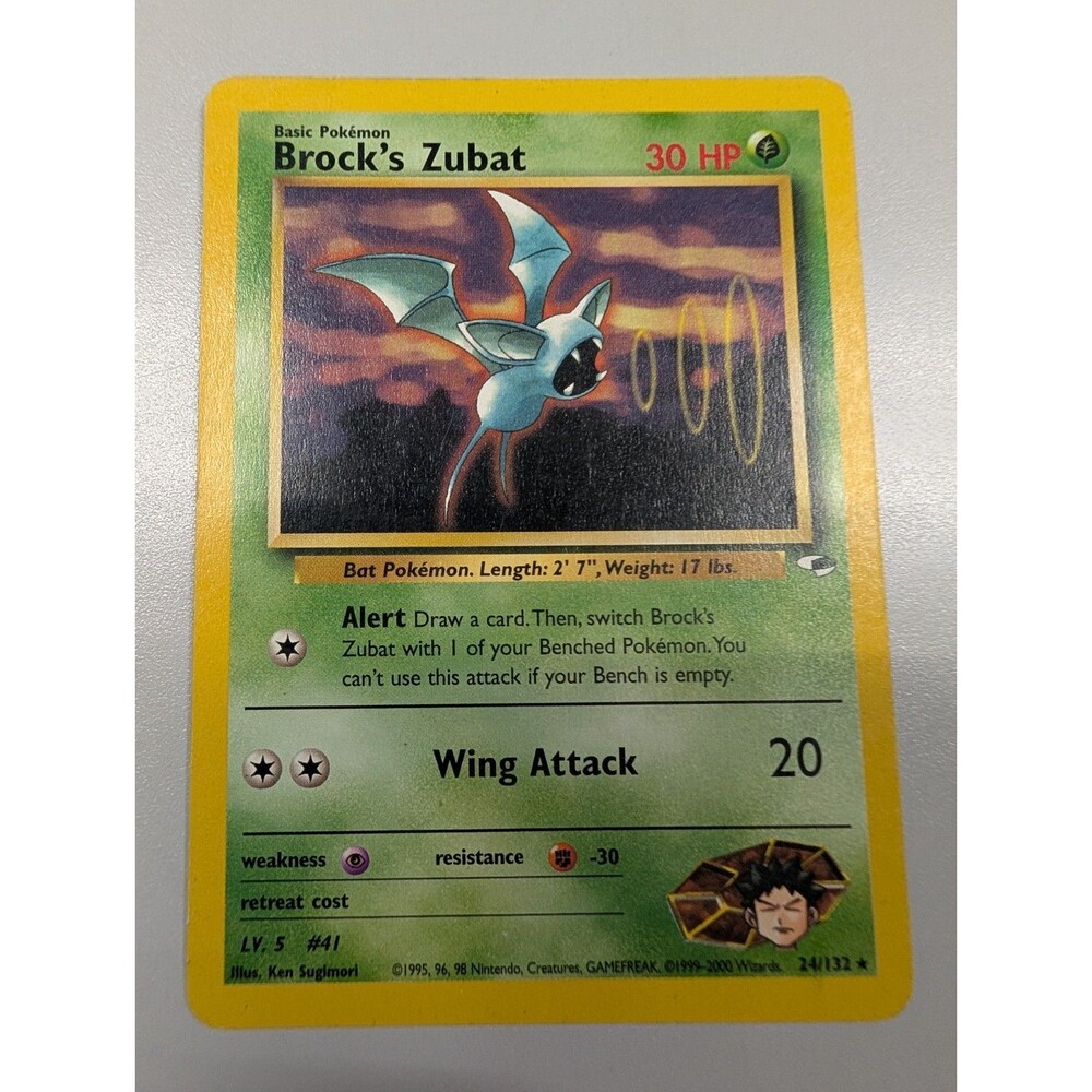 Brock's Zubat 024/132 Gym Heroes Regular pokemon card rare vintage